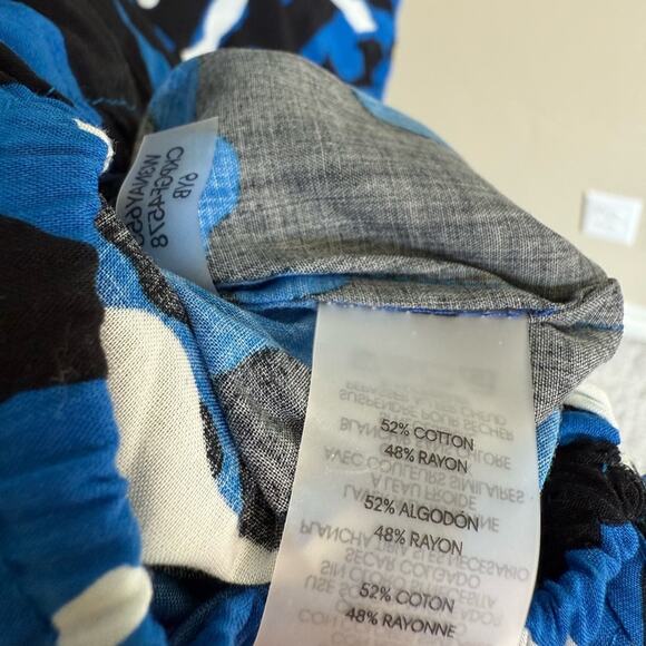 Calvin Klein Abstract Cotton Blouse in Black and Blue Women’s size 2x Plus - Picture 6 of 6